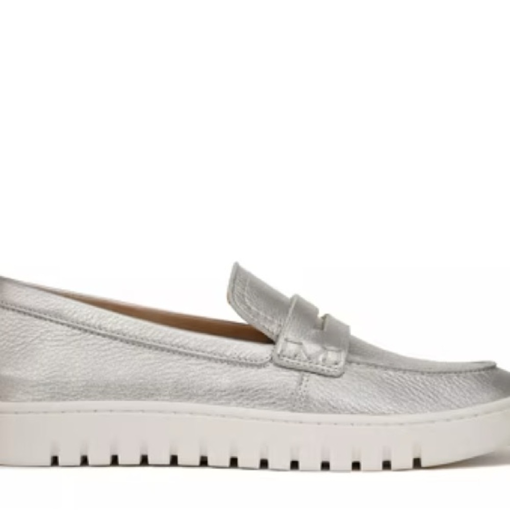 Vionic Shimmering Silver Loafers - Picture 4 of 9